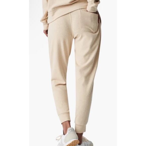Faherty Legend Jogger Pant Small Embroidered Cream Oatmeal Lounge Athleisure - Picture 2 of 9